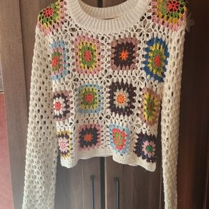 Debut Multicolor Crochet Sweater